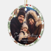 Stijlvolle kerst familie foto Ornament (Links)