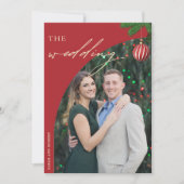 Stijlvolle kerst foto boog bruiloft kaart (Voorkant)