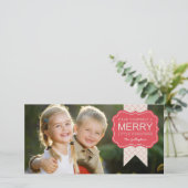 Stijlvolle Kerst Foto Versiering Kaart (Staand voorkant)