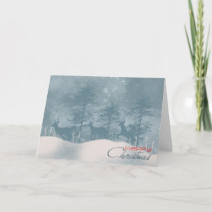 Stijlvolle kerst Kaart met herten in Bossen