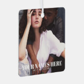 Stijlvolle kerst | Minimale koppelfoto Metalen Ornament (Voorkant Rechts)