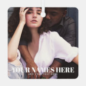 Stijlvolle kerst | Minimale koppelfoto Metalen Ornament (Achterkant)