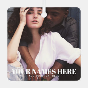 Stijlvolle kerst   Minimale koppelfoto Metalen Ornament