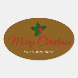 Stijlvolle Kerst Misser Boodschap Ovaal Ovale Sticker