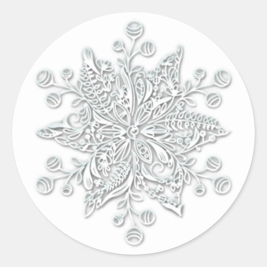 Stijlvolle kerst sneeuwvlok ronde sticker (Voorkant)