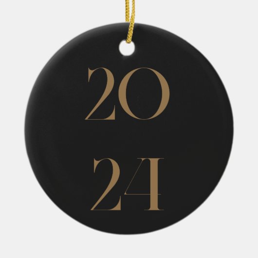 Stijlvolle kerst  tekst, 2024 keramisch ornament (Voorkant)