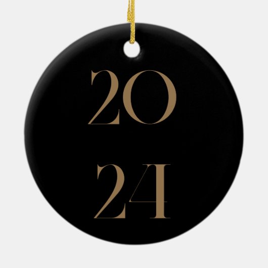 Stijlvolle kerst  tekst, 2024 keramisch ornament (Achterkant)