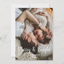 Stijlvolle Kerst Vrolijk Helder Familie Foto Feestdagenkaart