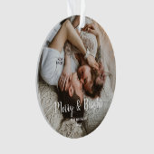 Stijlvolle Kerst Vrolijk Helder Familie Foto Ornament (voorkant)