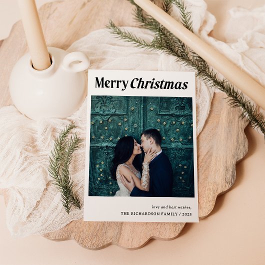 Stijlvolle kerst | Zwart-wit foto Feestdagenkaart