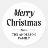 Stijlvolle kerst | Zwart-wit vakantie Ronde Sticker (Voorkant)