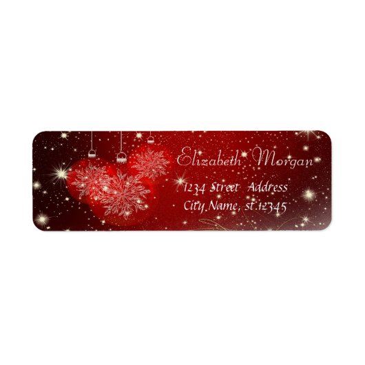 Stijlvolle Kerstballen,Rood Etiket (Voorkant)