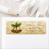 Stijlvolle kerstballetjes Holly Branches, Glittery Etiket (Insitu)