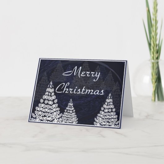 Stijlvolle kerstbomen feestdagen kaart (Voorkant)