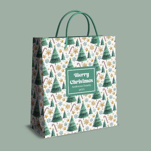 Stijlvolle kerstbomen snoeprepen aangepaste cadeau medium cadeauzakje