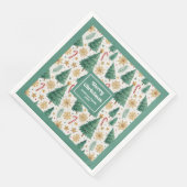 Stijlvolle Kerstbomen Waterverf Papier Servetten (Hoek)