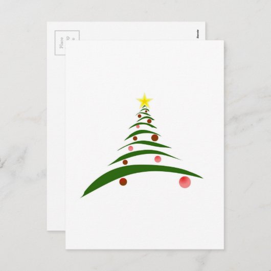 Stijlvolle kerstboom feestdagenkaart (Voorkant / Achterkant)