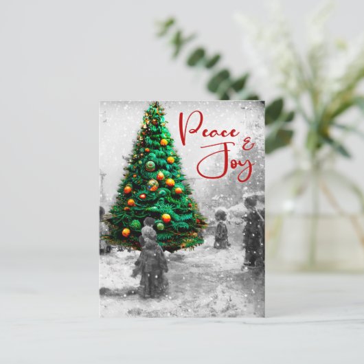 Stijlvolle,  kerstboom feestdagenkaart (Staand voorkant)