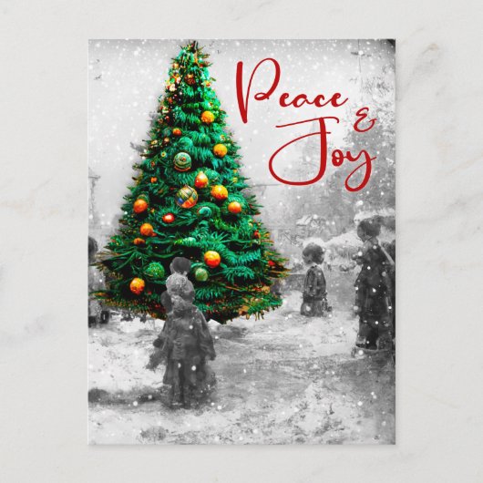 Stijlvolle,  kerstboom feestdagenkaart (Voorkant)