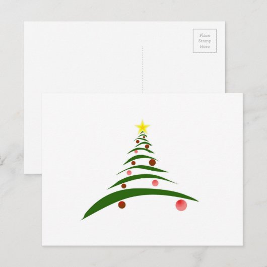 Stijlvolle kerstboom feestdagenkaart (Voorkant / Achterkant)