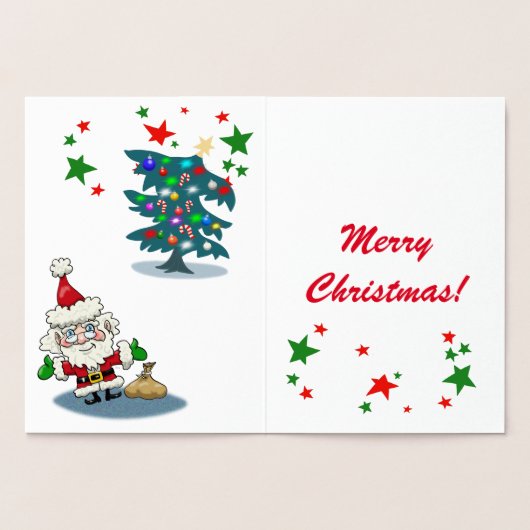 Stijlvolle kerstboom folie kaarten (Binnen)