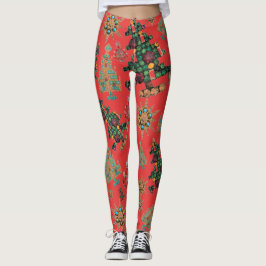 Stijlvolle kerstboom Jewel Bling Cinnabar Leggings