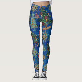 Stijlvolle kerstboom Jewel Bling Lapis Lazuli Leggings