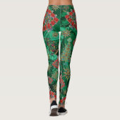 Stijlvolle kerstboom Jewel Bling Malachite Leggings (Achterkant)