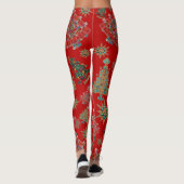 Stijlvolle kerstboom Jewel Bling Red Leggings (Achterkant)