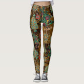 Stijlvolle kerstboom Jewel Bling Tiger Iron Leggings (Voorkant)