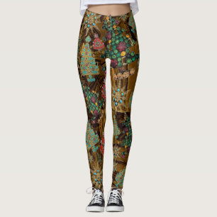 Stijlvolle kerstboom Jewel Bling Tiger Iron Leggings