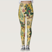 Stijlvolle kerstboom Jewel Bling Yellow Leggings (Voorkant)