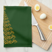 Stijlvolle kerstboom keukenhanddoek (Quarter Fold)