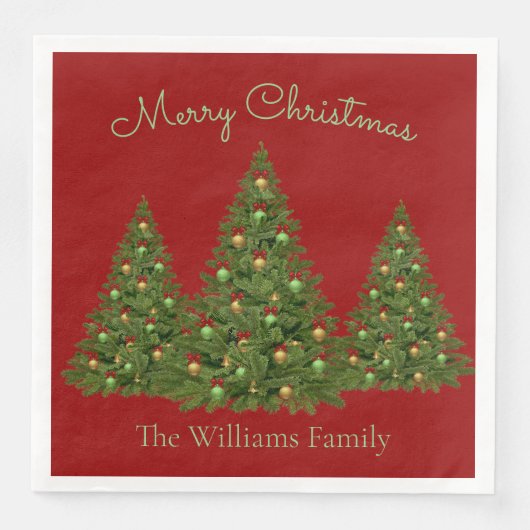 Stijlvolle kerstboom met verkleurde kerstmis servet (Voorkant)