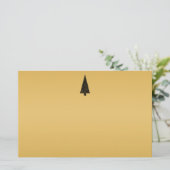 Stijlvolle kerstboom. Zwart en goud. Briefpapier (Staand voorkant)