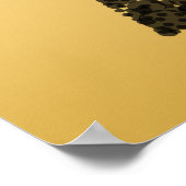Stijlvolle kerstboom. Zwart en goud. Poster (Hoek)