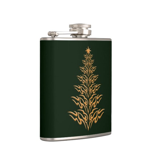 Stijlvolle kerstboomfles heupfles (Rechts)