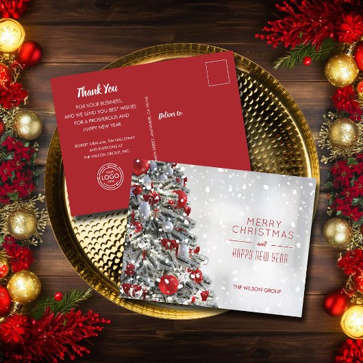 Stijlvolle kerstboomhandel feestdagenkaart