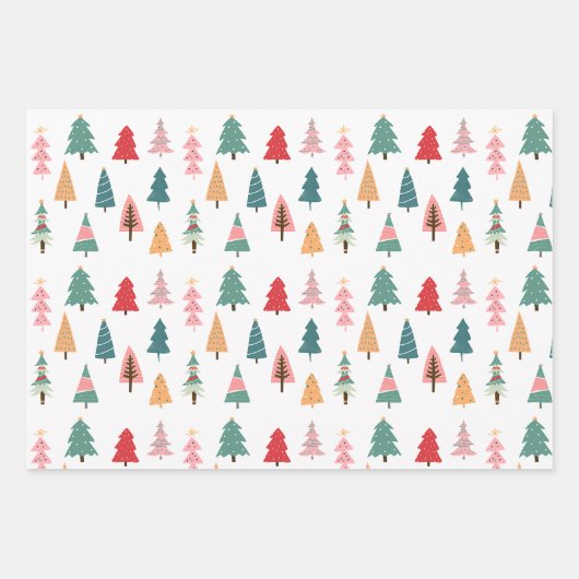 Stijlvolle kerstboomPrints Inpakpapier Vel (Voorkant 3)