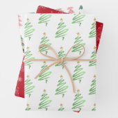 Stijlvolle kerstboomPrints Inpakpapier Vel (In situ)