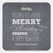 Stijlvolle kerstcadeautjes vierkante sticker (Voorkant)