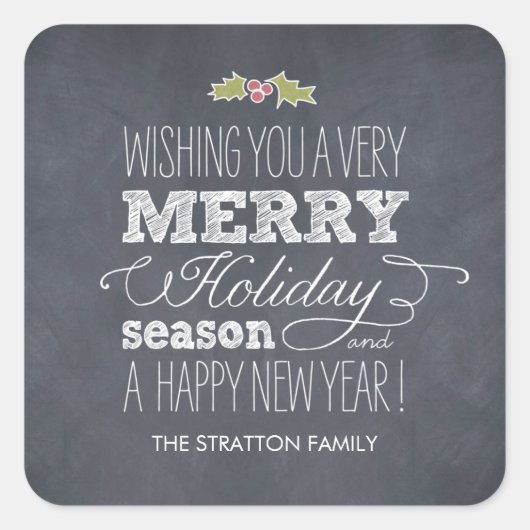 Stijlvolle kerstcadeautjes vierkante sticker (Voorkant)