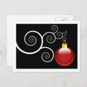 Stijlvolle kerstfeestdag met rood kerstfeest feestdagenkaart (Voorkant / Achterkant)