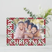 Stijlvolle kerstfoto afgespeeld feestdagenkaart (Staand voorkant)