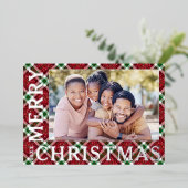 Stijlvolle kerstfoto afgespeeld folie feestdagenkaart (Staand Voorkant)