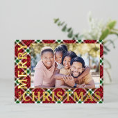 Stijlvolle kerstfoto afgespeeld folie feestdagenkaart (Staand Voorkant)