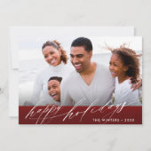 Stijlvolle kerstfoto van Burgundy Red White Feestdagenkaart (Voorkant)