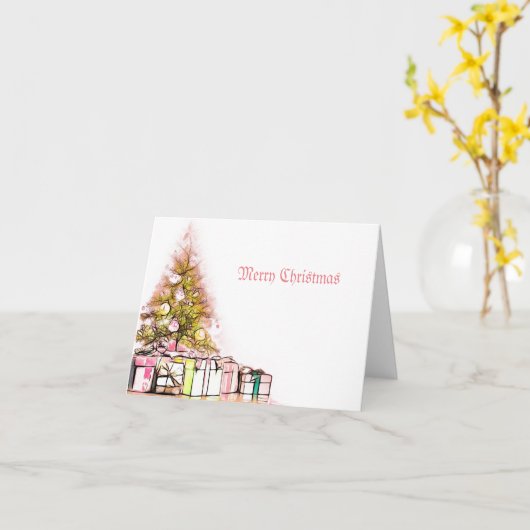 Stijlvolle kerstkaart kaart (Gele Bloem)