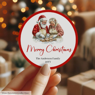 Stijlvolle Kerstman Rood Wit Vakantie Etiket