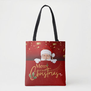 Stijlvolle Kerstman Vrolijk Kerstfeest Tote Bag